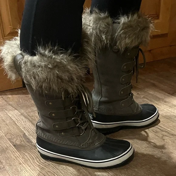 SOREL JOAN OF ARCTIC SNOW BOOTS WINTER TAUPE GREY - Picture 3 of 10